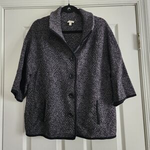 Talbots Black and Gray Women's Cardigan Sweater